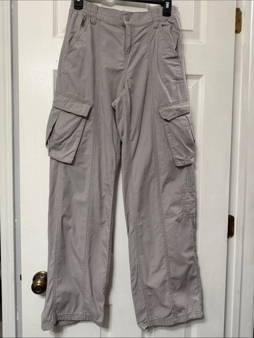 H&M Low Rise Gray Cargo Pants with Multi-Pocket Design